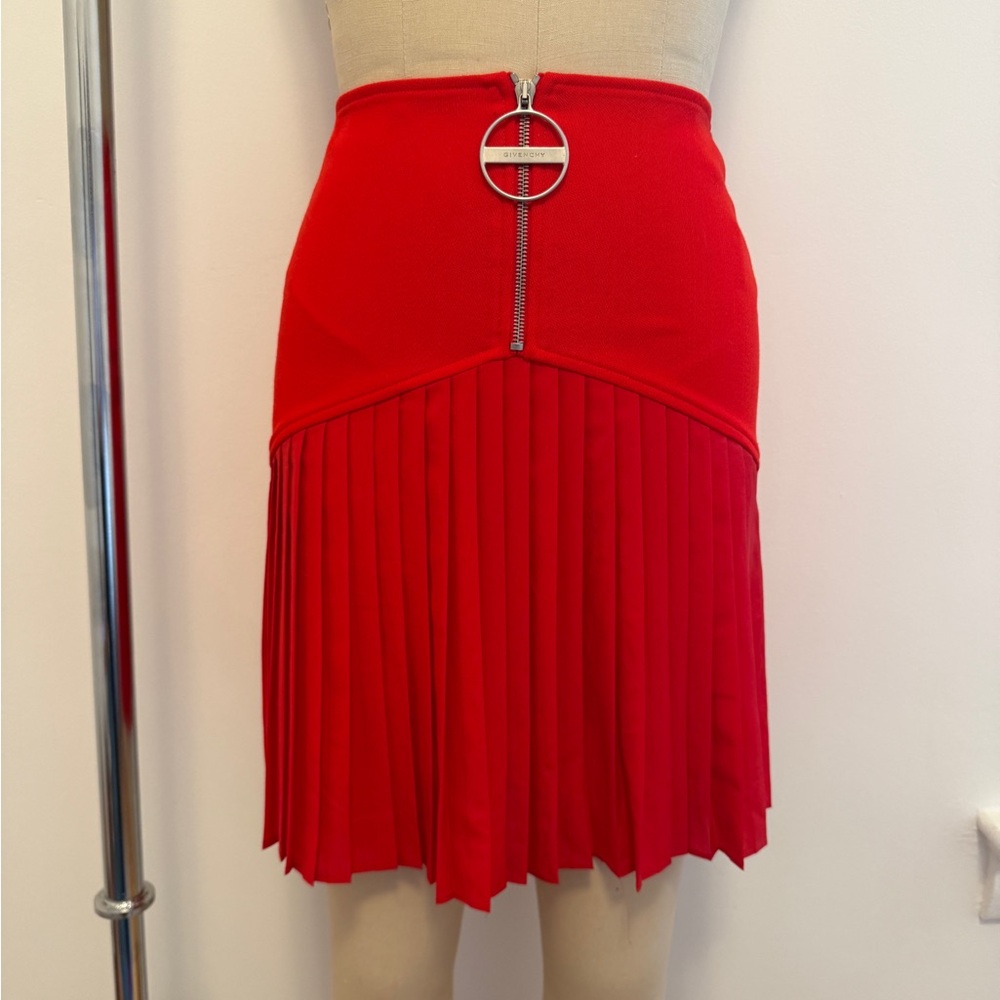 Givenchy Pleated Skirt with Zipper Detail